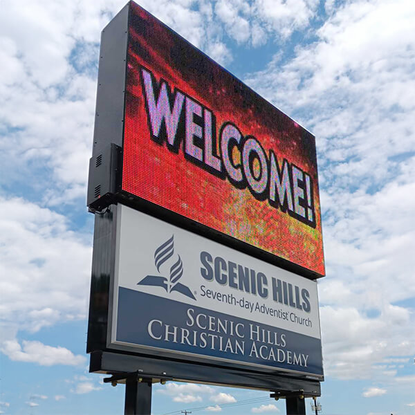 Church Sign for Scenic Hills Seventh-day Adventist Church & School