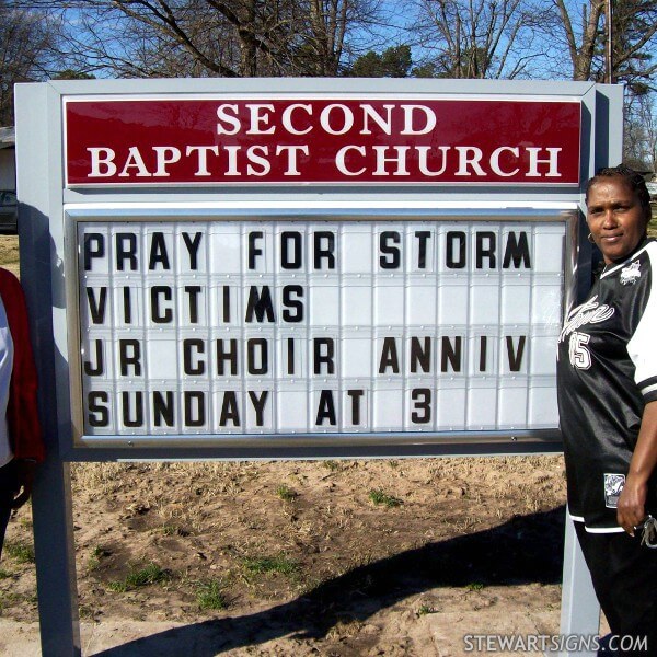 Church Sign for Second Baptist Church