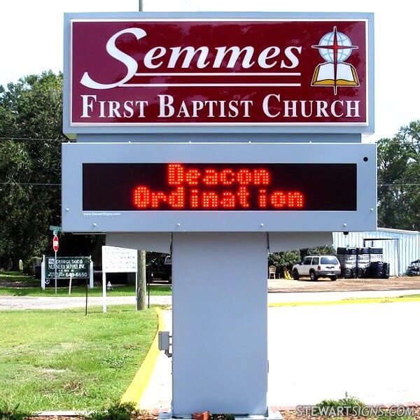 Church Sign for Semmes First Baptist Church - Semmes, AL