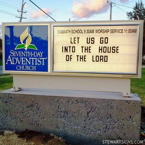 Church Sign for Seventh-day Adventist Church