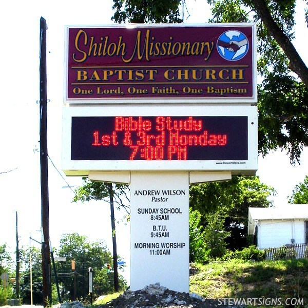 Church Sign for Shiloh Missionary Baptist Church