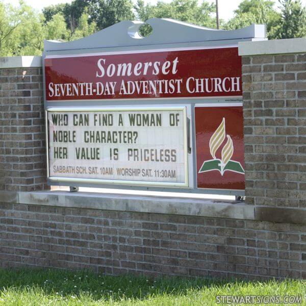 Church Sign for Somerset Seventh-day Adventist Church