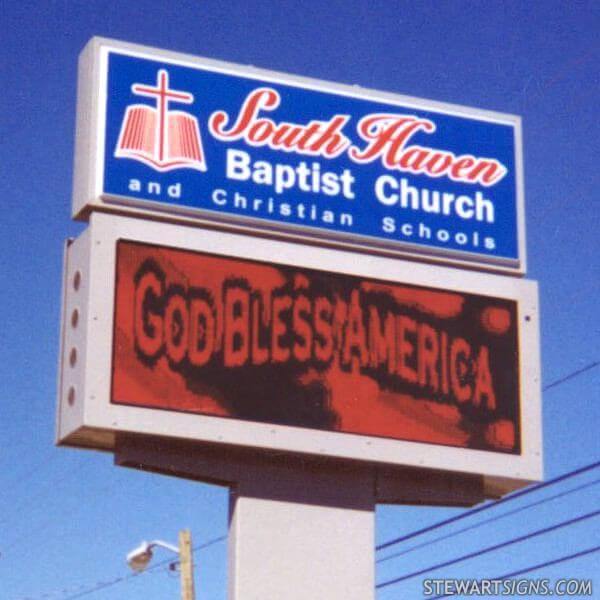 Church Sign for South Haven Baptist Church