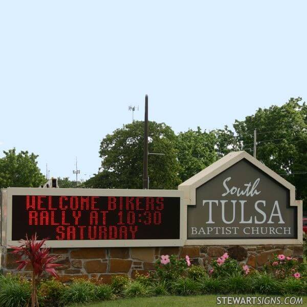 Church Sign for South Tulsa Baptist Church