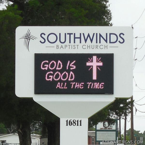 Church Sign for Southwinds Baptist Church