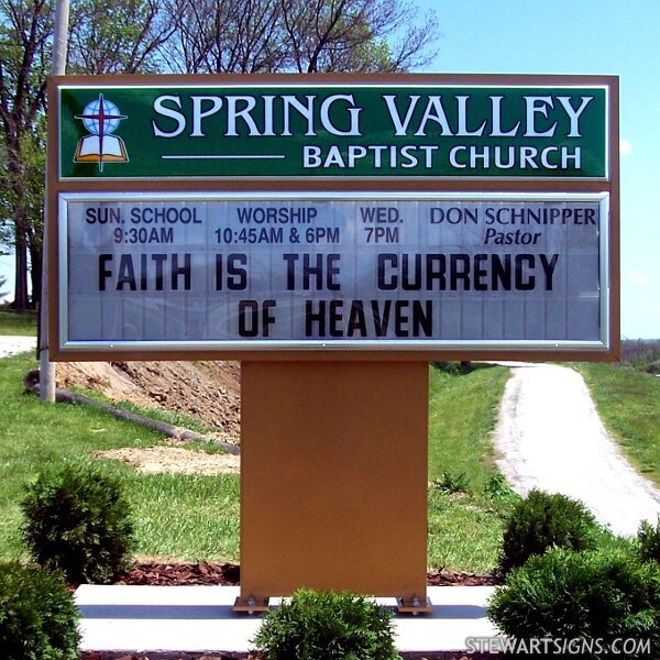 Church Sign for Spring Valley Baptist Church