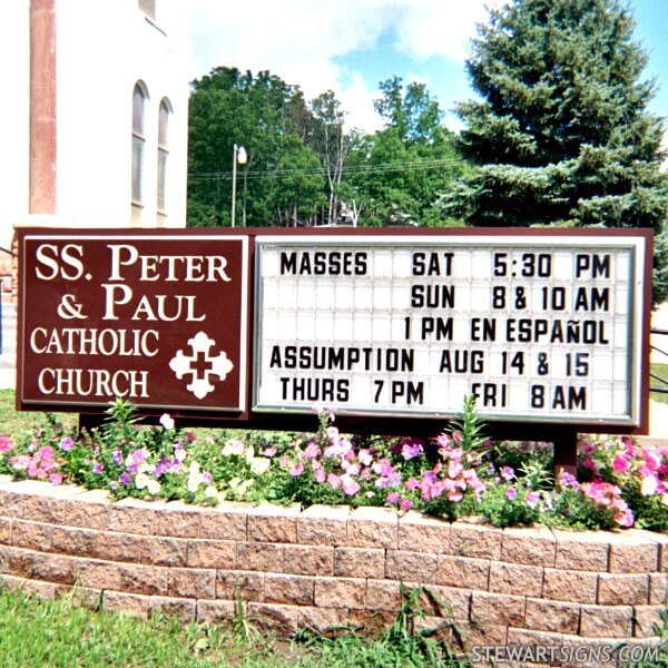 Church Sign for Saints Peter and Paul Catholic Church