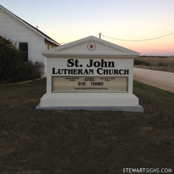 Church Sign for St. John Lutheran Church - Lindenau