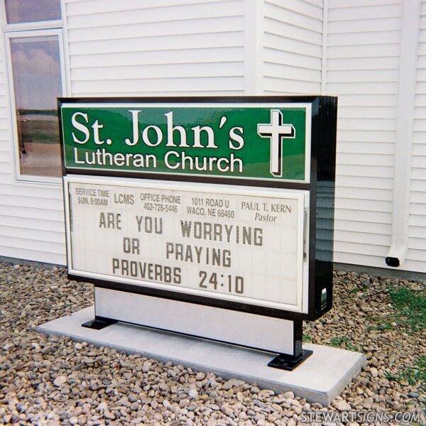 Church Sign for Saint John's Lutheran Church