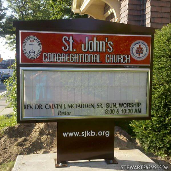 Church Sign for St. John's Congregational Church MA