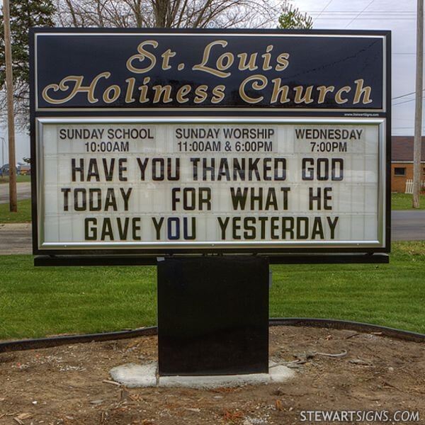 Church Sign for St. Louis Holiness Church - Saint Louis, MI