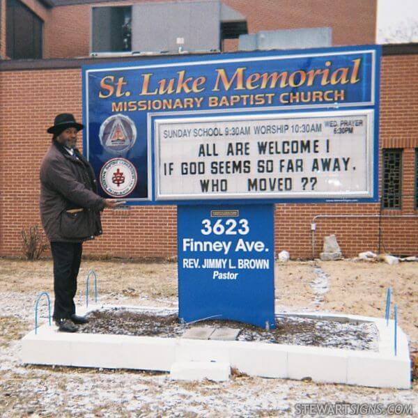 Church Sign for St. Luke Memorial Missionary Baptist Church