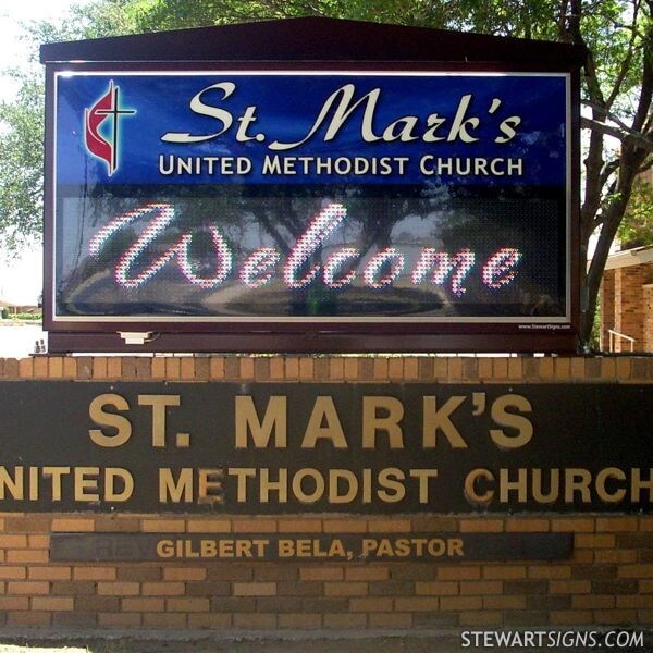 Church Sign for St. Mark's United Methodist Church