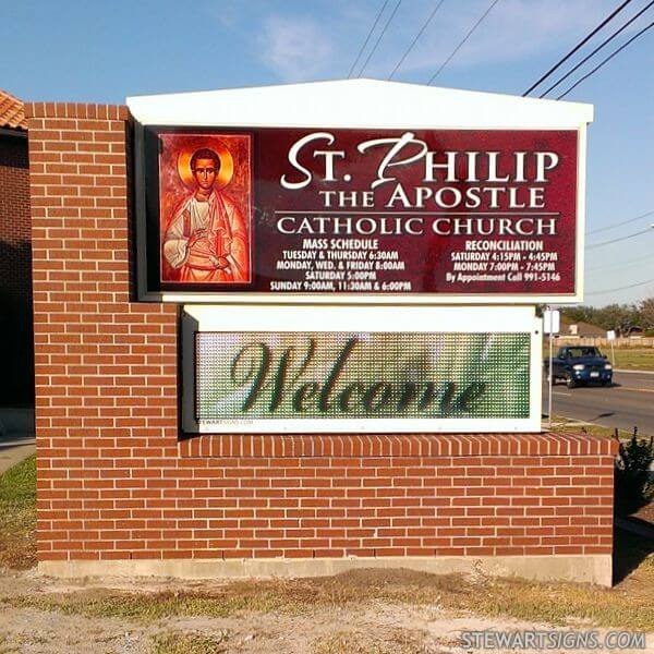 Church Sign for St. Philip the Apostle Catholic Church