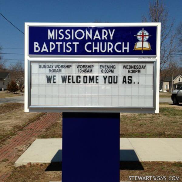 Church Sign for Stonefort Missionary Baptist Church