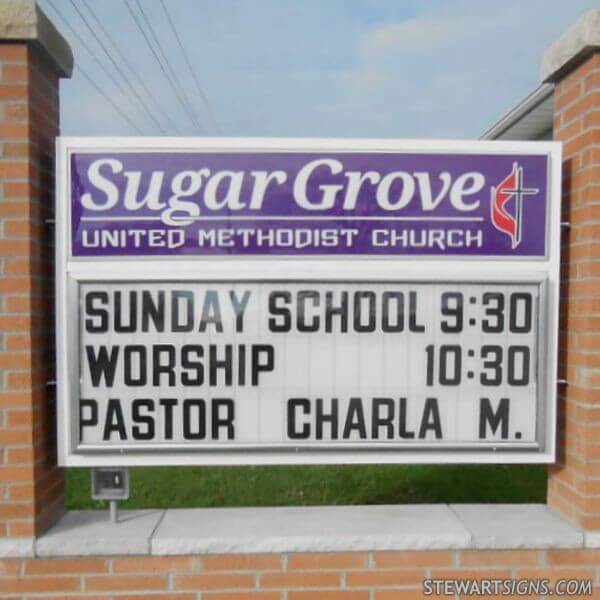 Church Sign for Sugar Grove United Methodist Church