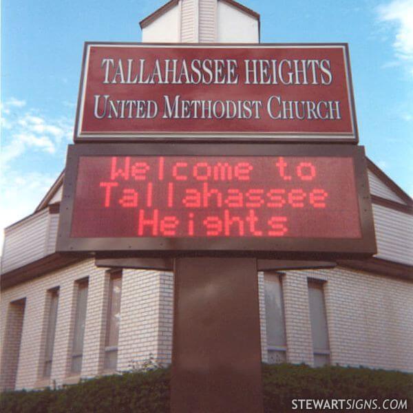 Church Sign for Tallahassee Heights United Methodist Church