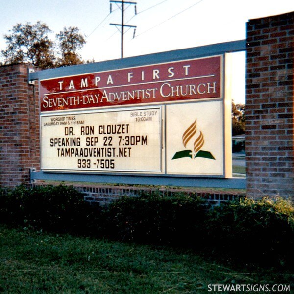 Church Sign for Tampa First Seventh-day Adventist Church