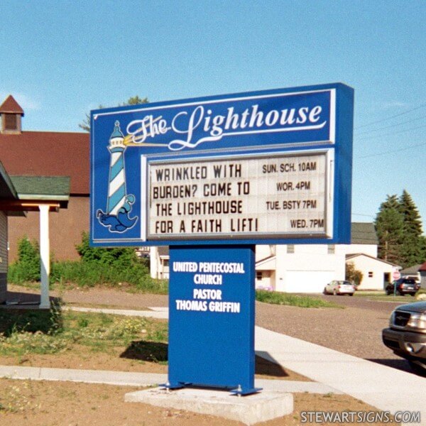 Church Sign for The Lighthouse United Pentecostal Church