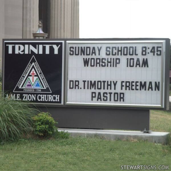 Church Sign for Trinity AME Zion Church