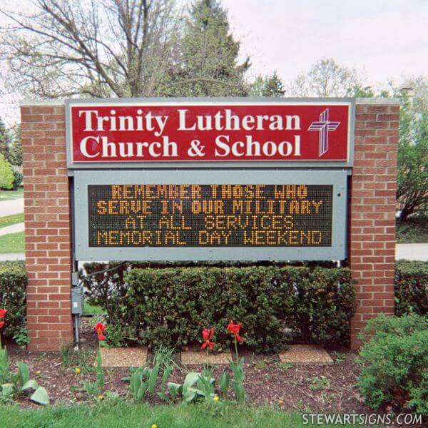 Church Sign for Trinity Lutheran Church and School