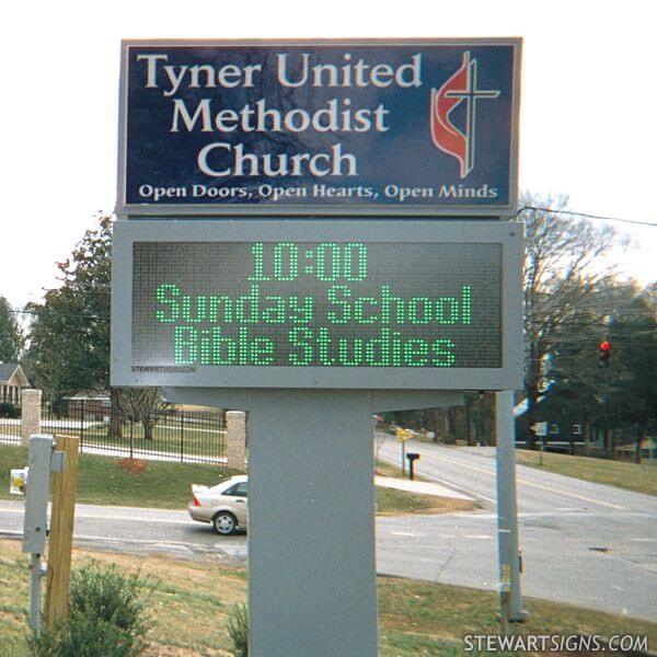 Church Sign for Tyner United Methodist Church