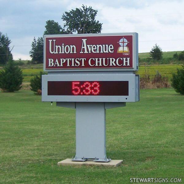 Church Sign for Union Avenue Baptist Church