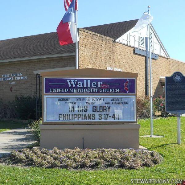 Church Sign for Waller United Methodist Church