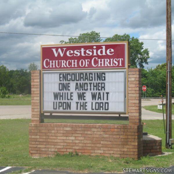 Church Sign for Westside Church of Christ - Tishomingo, OK