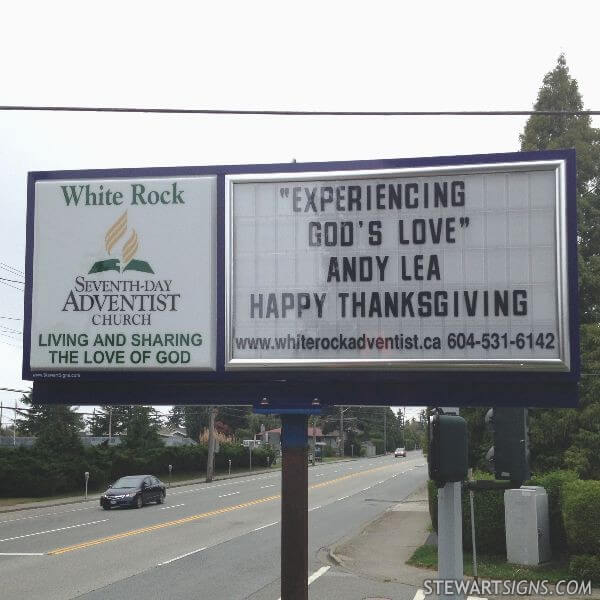 Church Sign for White Rock Seventh-day Adventist Church