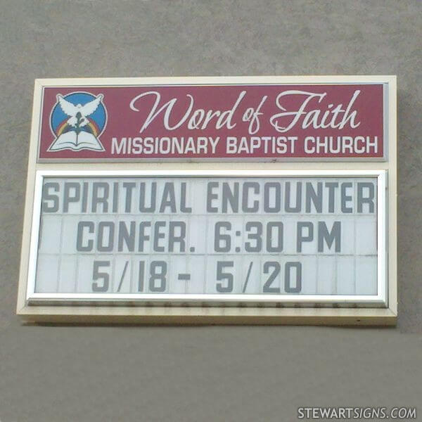 Church Sign for Word of Faith Missionary Baptist Church