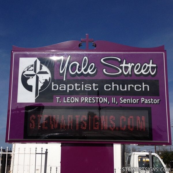 Church Sign for Yale Street Baptist Church