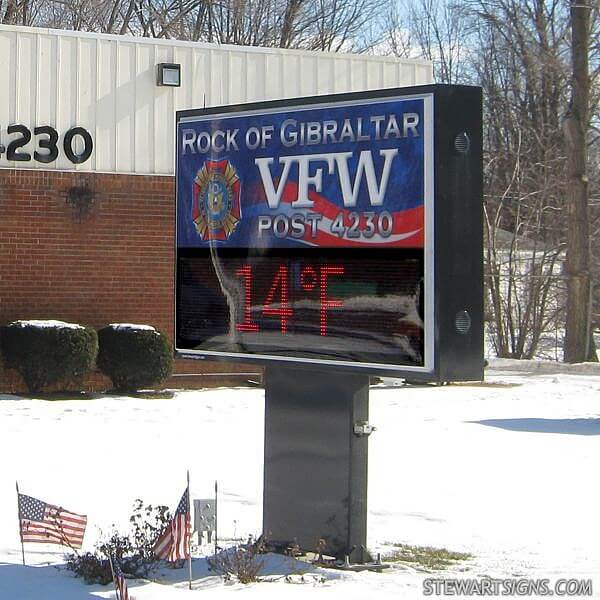 Civic Sign for Rock of Gibraltar VFW Post 4230