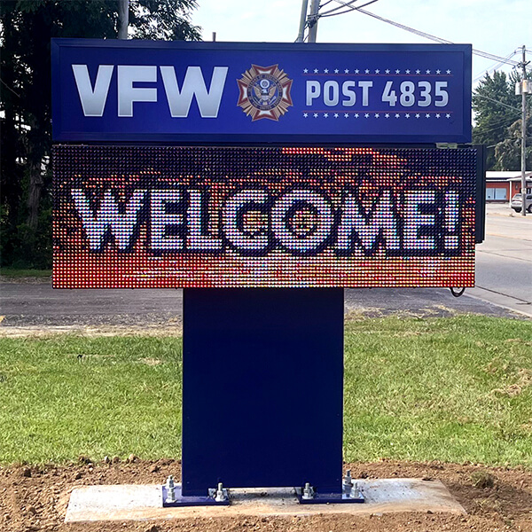 Civic Sign for Veterans of Foreign Wars Post 4835