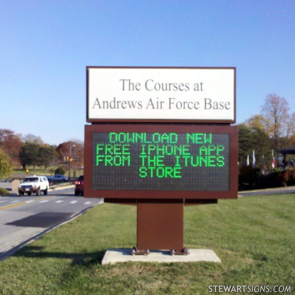 Military Sign for The Courses At Andrews AFB