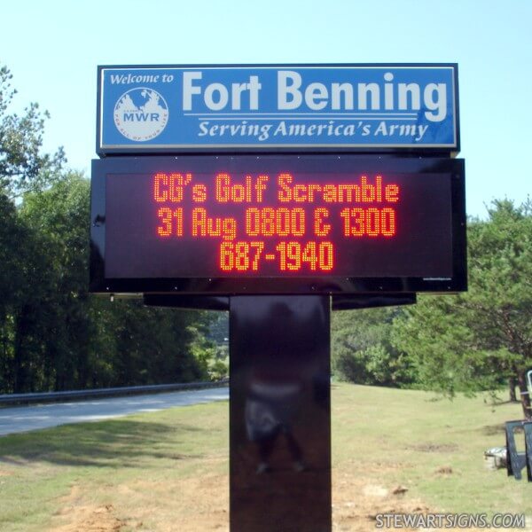 Military Sign for Fort Benning D C A Marketing