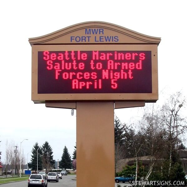 Military Sign for Fort Lewis MWR