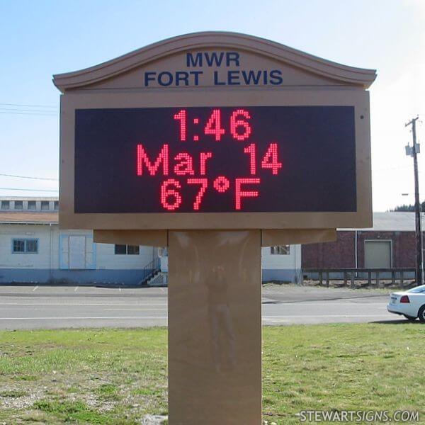 Military Sign for Fort Lewis MWR