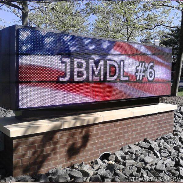 Military Sign for Mcguire Main Gate Joint Base Mcguire - Fort Dix - Lakehurst