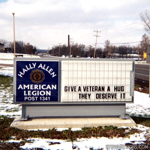 Civic Sign for Hally Allen American Legion Post 1341