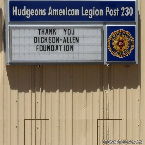 Civic Sign for American Legion Post 230