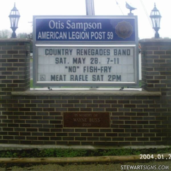 Civic Sign for American Legion Post 59