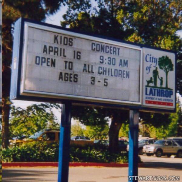 Municipal Sign for Lathrop Community Center