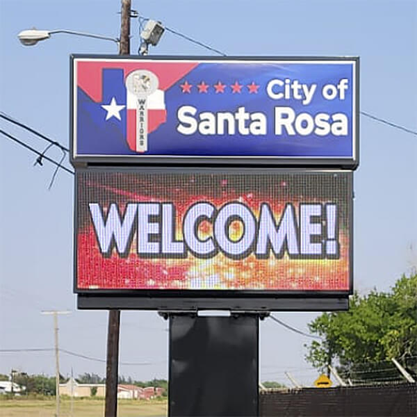 Municipal Sign for City of Santa Rosa - Rogerslacy, TX