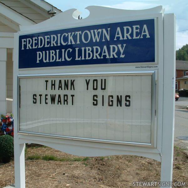 Municipal Sign for Fredericktown Area Public Library