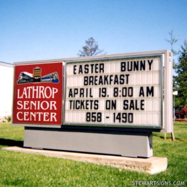 Municipal Sign for Lathrop Senior Center