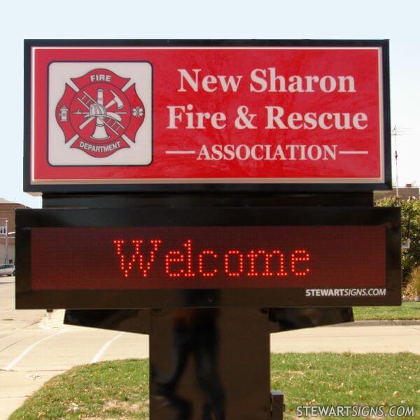 Municipal Sign for New Sharon Fire & Rescue