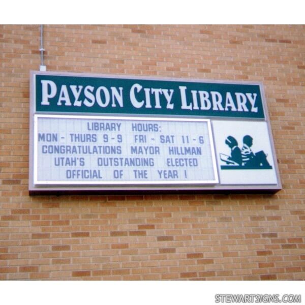 Municipal Sign for Payson City Library