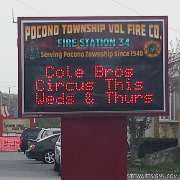 Municipal Sign for Pocono Township Volunteer Fire Company