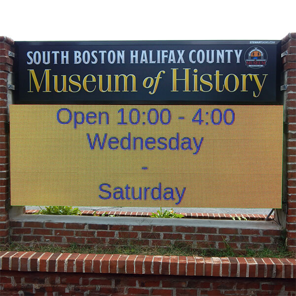 Civic Sign for Halifax County Museum of Fine Arts and History